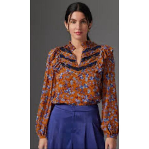 Gilner Farrar Anya Blouse In Tuscany Size Small NWT $258‎ - Picture 1 of 12